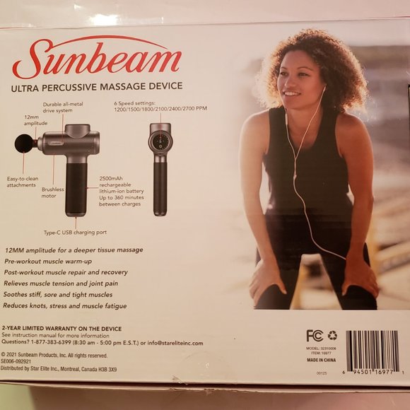 Powerful Massage Gun Gift set with 4 attachments by Sunbeam - Picture 11 of 15